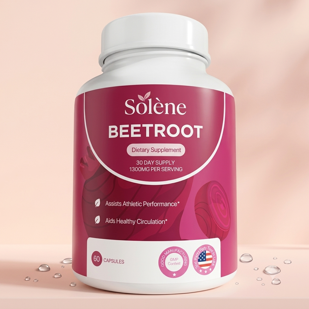 Solène Flow: Organic Beetroot Capsules (1300mg)